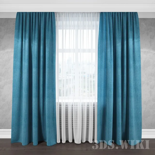 decoration – Modern Blue Curtains 3ds Max