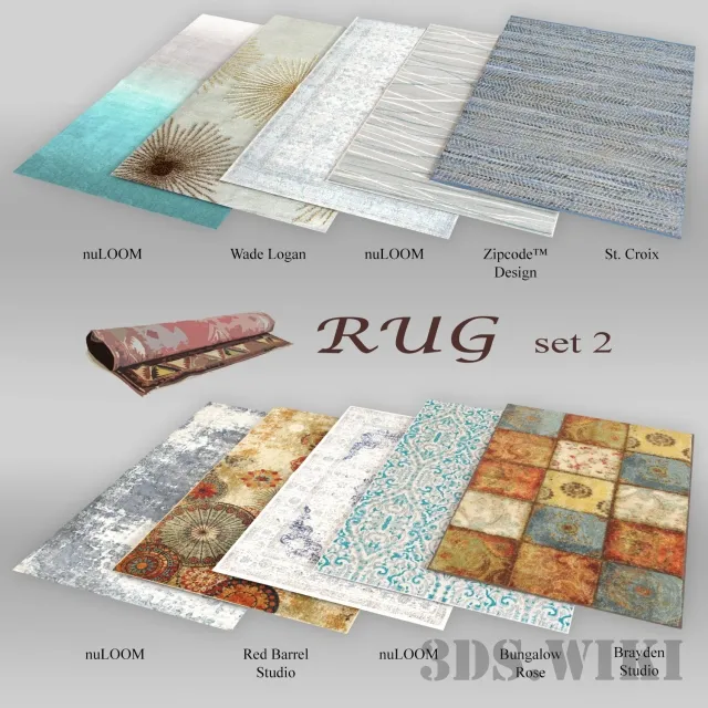 decoration – Modern Carpet Set 3ds Max
