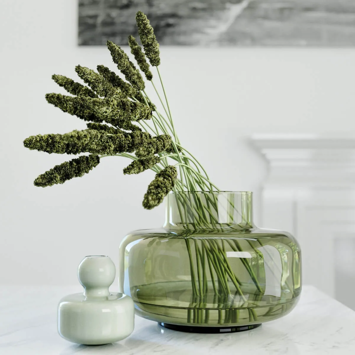 decoration – Modern grass arrangement in a vase 3ds Max