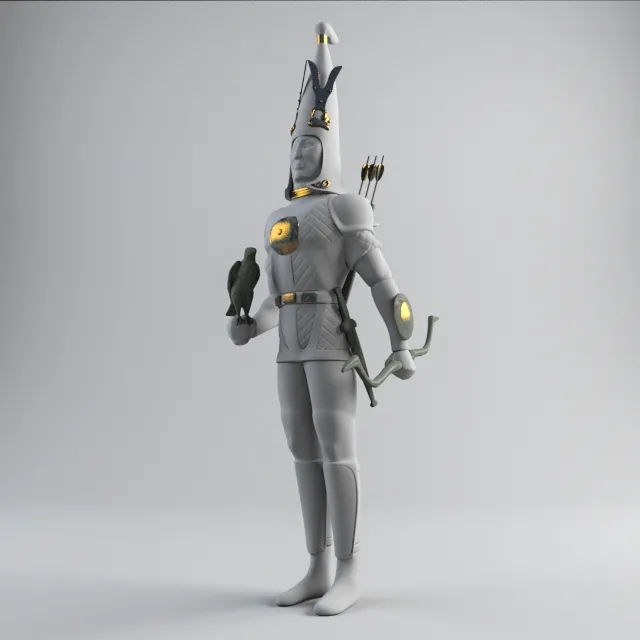 decoration – Monument Golden Man 3ds Max