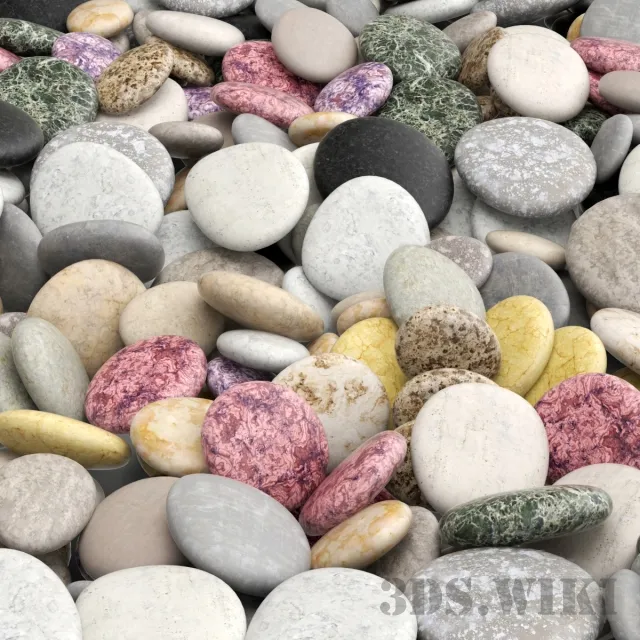 decoration – Multicolored pebbles 3ds Max