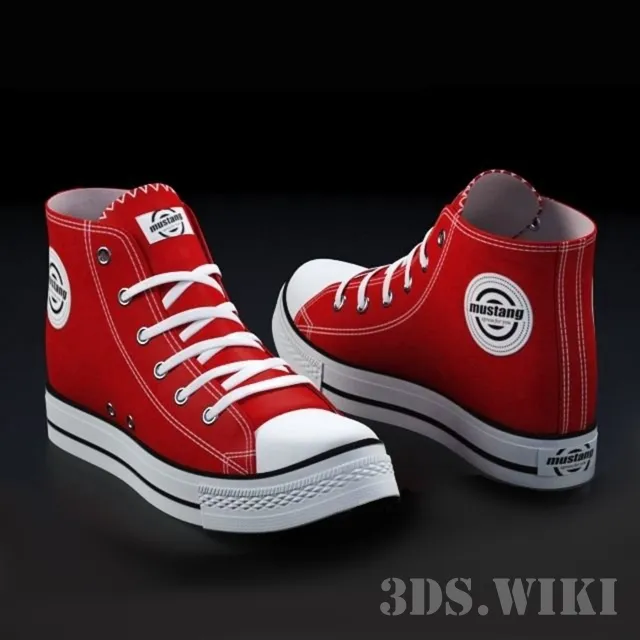 decoration – Mustang Red Sneakers 3ds Max