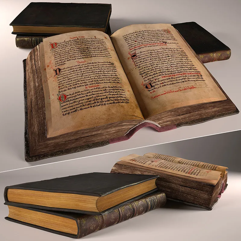 decoration – Old books 456 3ds Max