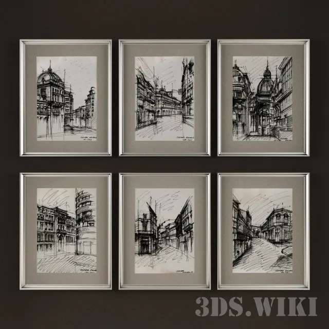 decoration – Old streets and buildings 3ds Max