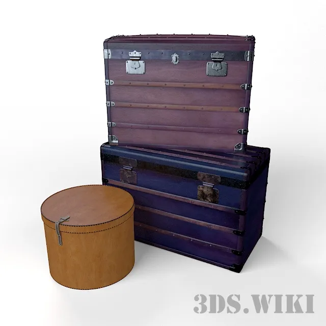 decoration – Old suitcases 3ds Max