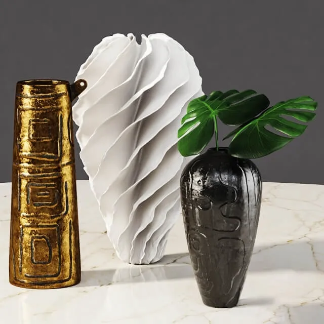 decoration – Omec vases and Sandra Davolio vase 3ds Max