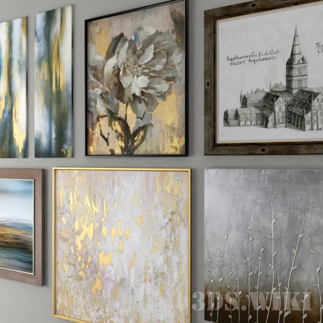 decoration – Paintings with/and without frames 3ds Max