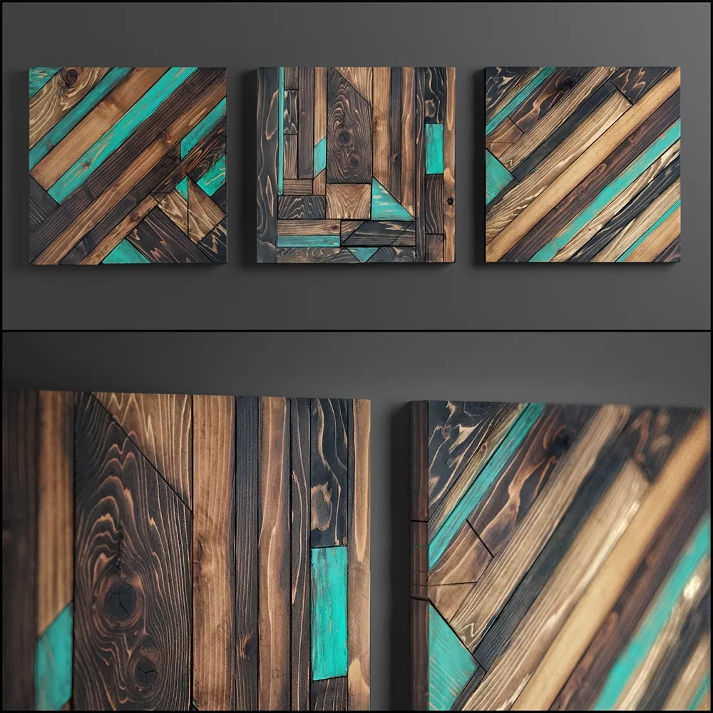 decoration – Panel wood art 3ds Max