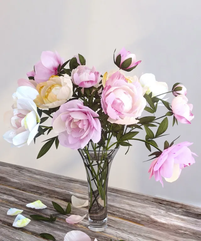 decoration – Peonies 01 3ds Max