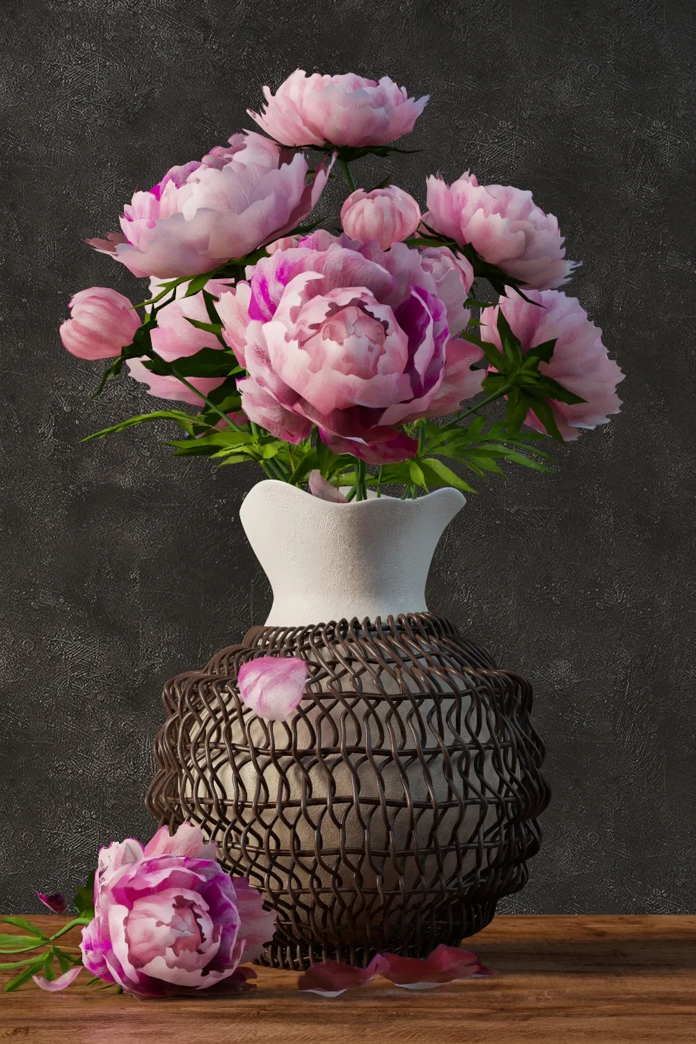 decoration – Peonies 04 3ds Max