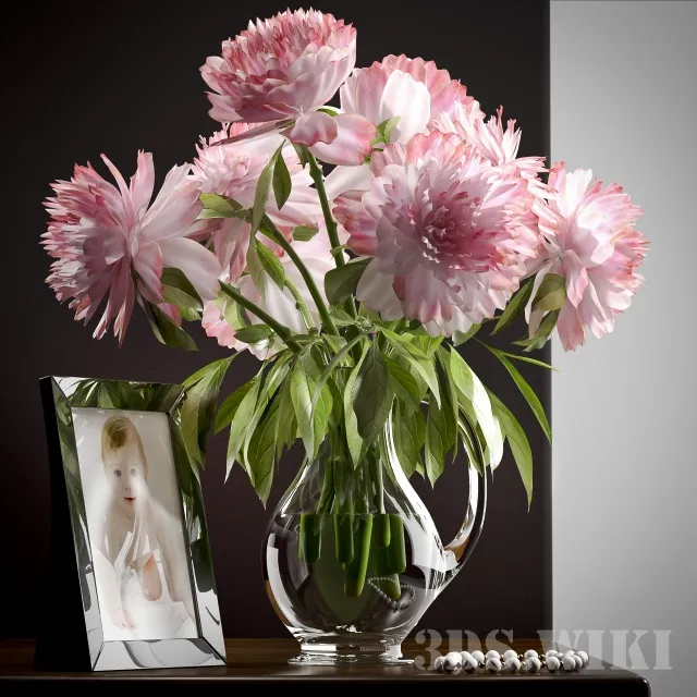 decoration – Peonies flowers 3ds Max