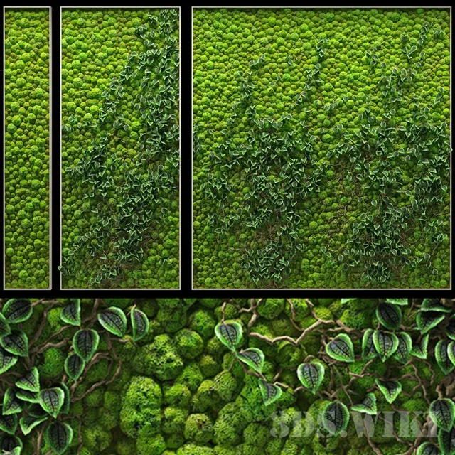 decoration – Phyto-wall from several panels 3ds Max