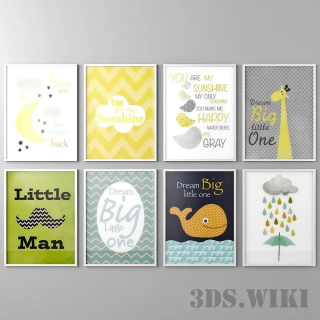 decoration – Pictures for kid`s room 3ds Max