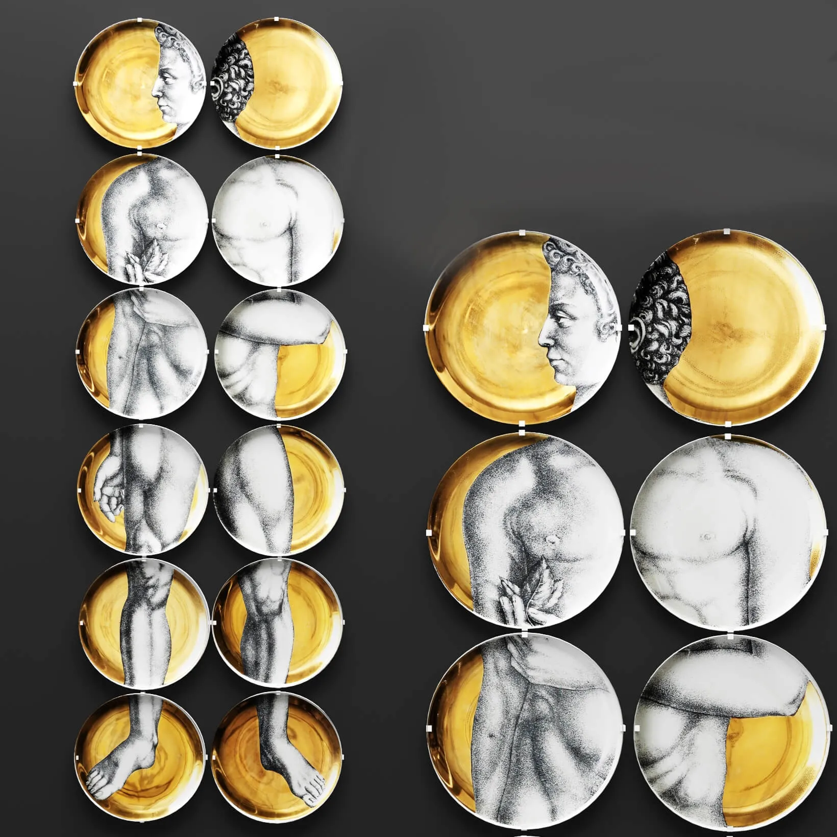 decoration – Piero  Fornasetti ‘Adamo’ Porcelain 3ds Max