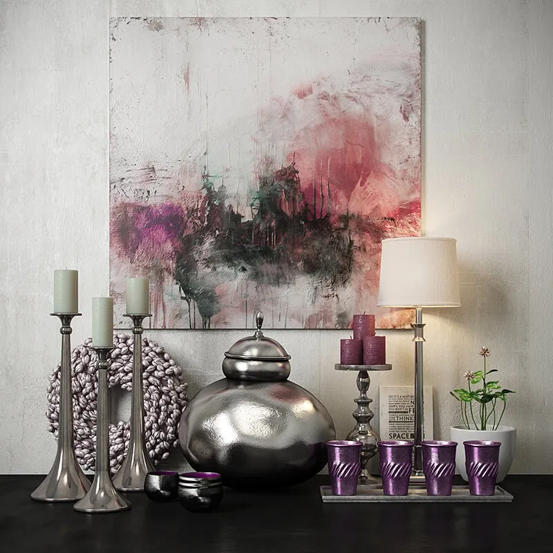 decoration – Pink decorative set 3ds Max