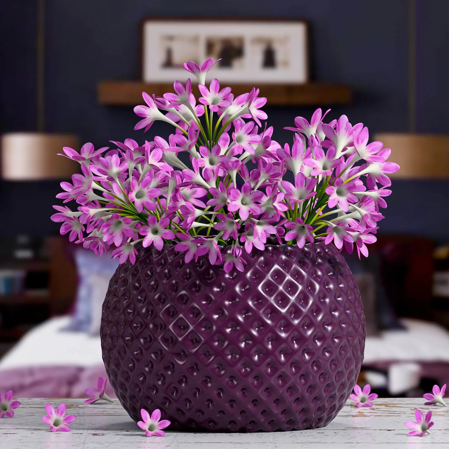 decoration – Pink flower in a vase 3ds Max