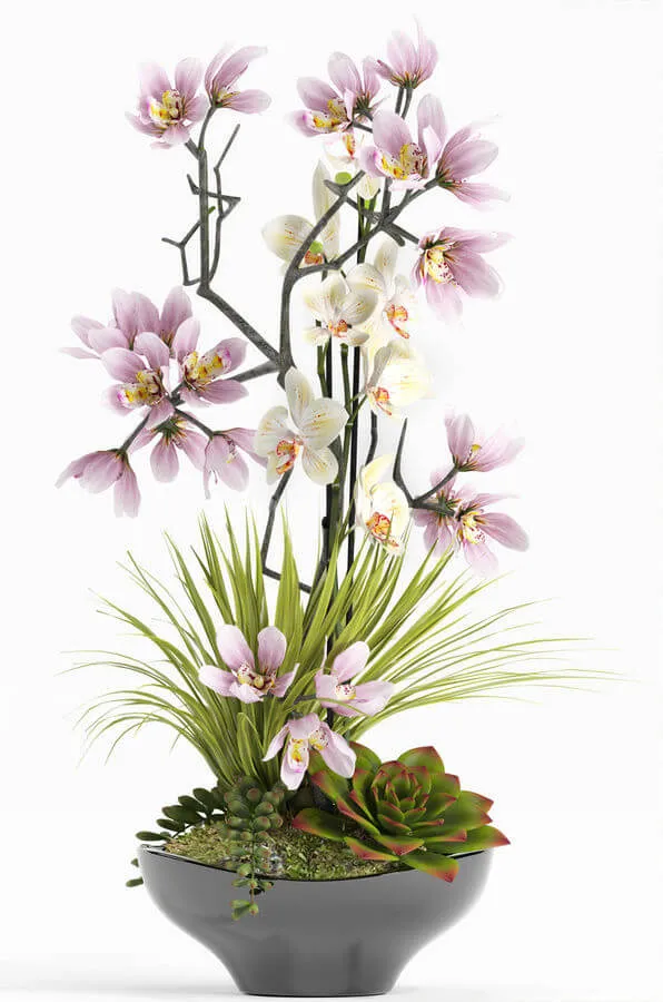 decoration – Pink magnolia in a pot 3ds Max