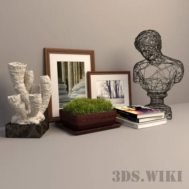 decoration – Plant silhouette figurines pictures books … 3ds Max