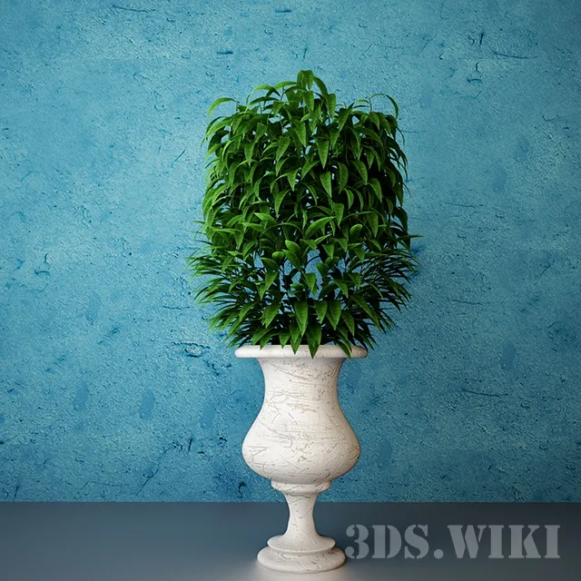 decoration – Plant with red leaves in a vase 3ds Max