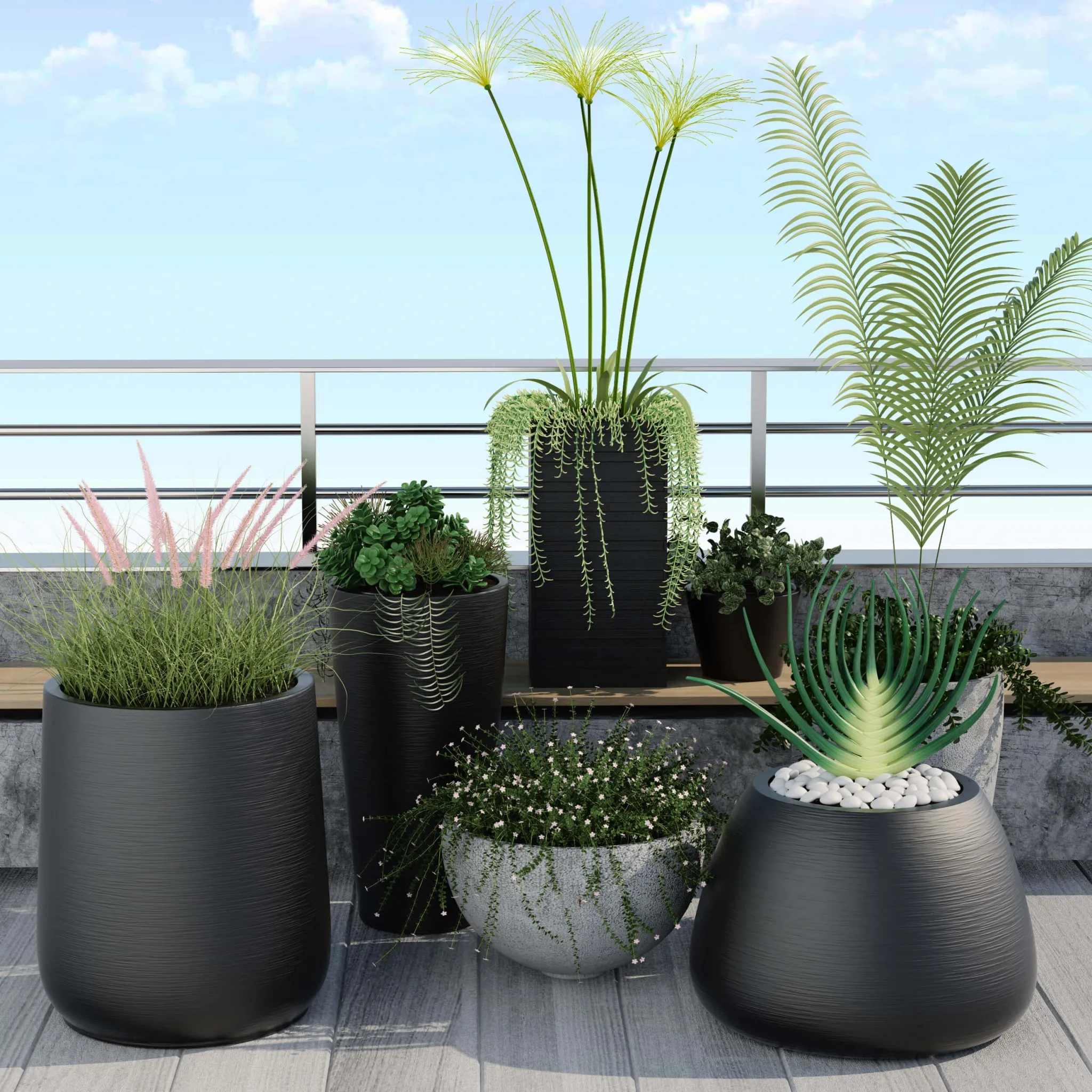 decoration – Planters Garden 01 3ds Max