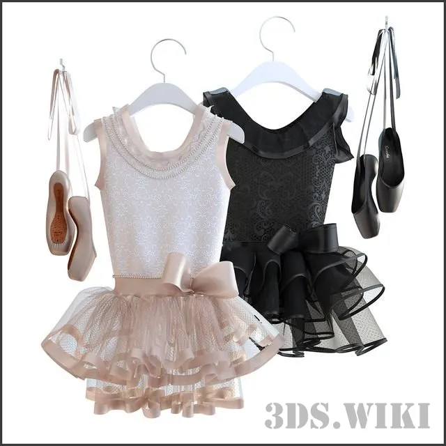decoration – Pointe shoes with dress 3ds Max
