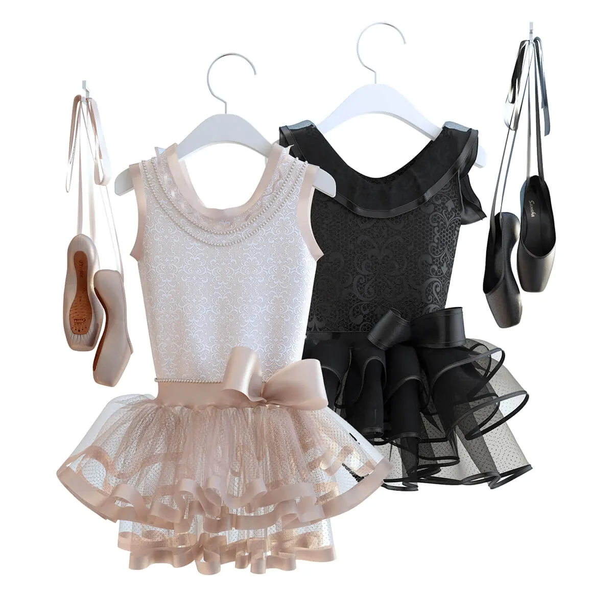 decoration – Pointe shoes with dress 3ds Max