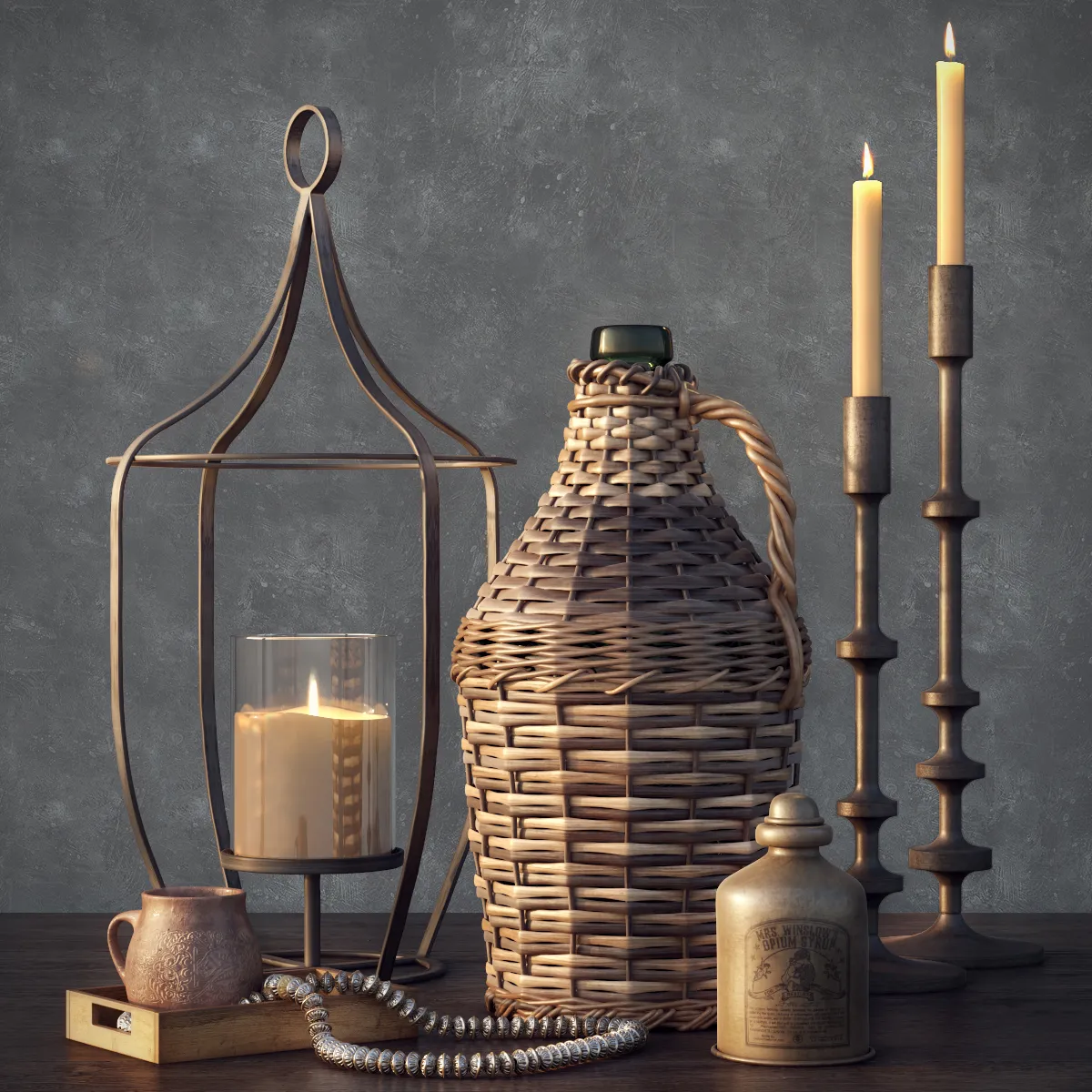 decoration – Pottery Barn decoration set 52 3ds Max