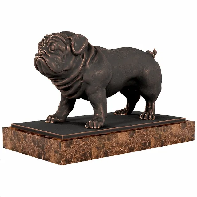 decoration – Pug sculpture 3ds Max