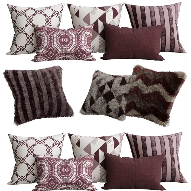 decoration – Purple collection of decorative pillows 3ds Max