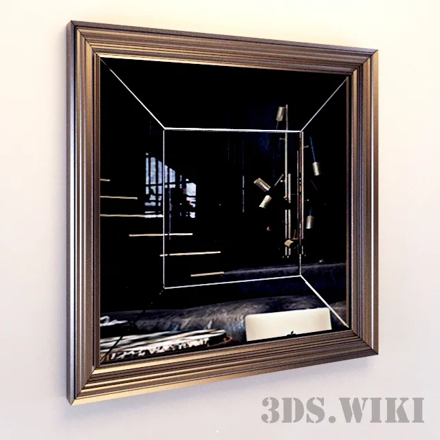 decoration – Rectangular framed wall mirror 3ds Max