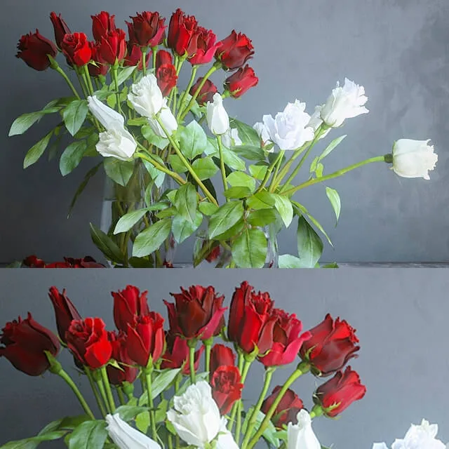 decoration – Red and white roses 3ds Max