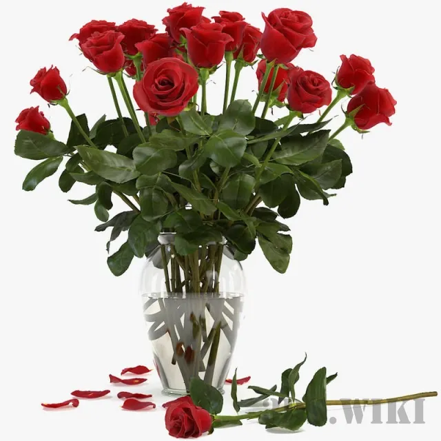 decoration – Red flowers roses bouquet 3ds Max