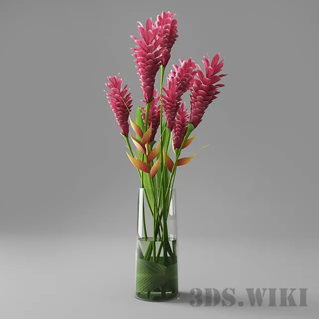 decoration – Red ginger in a vase 3ds Max