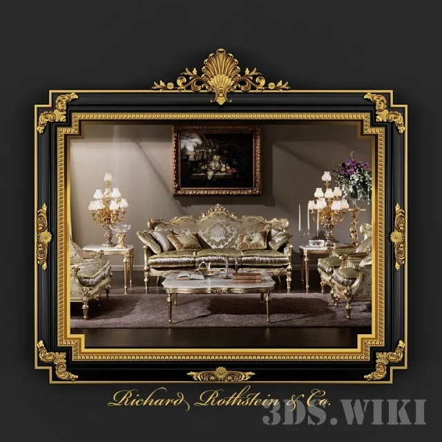decoration – Regency Style mirror 3ds Max