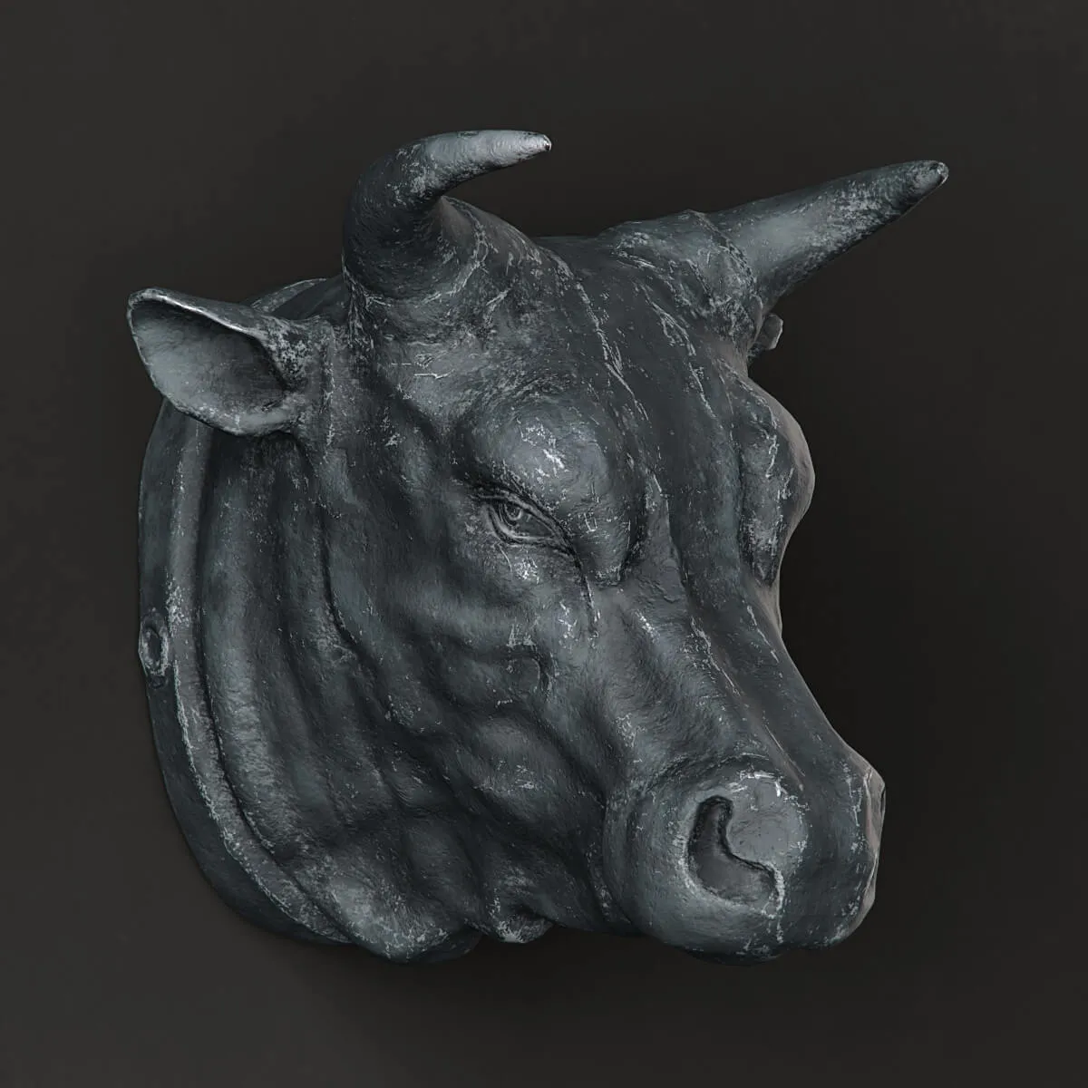 decoration – RH Circa 1900 cast metal  bull’s head 3ds Max