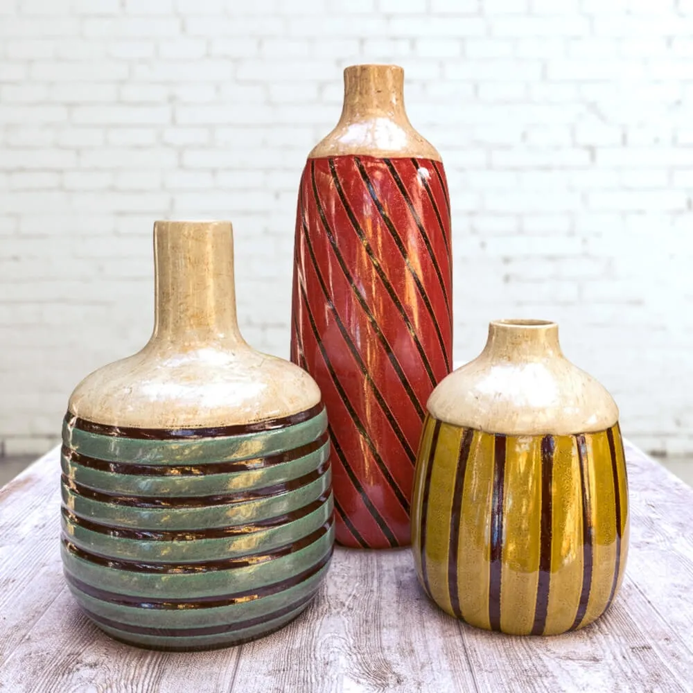 decoration – Rio Franco Ceramic Vases  set of 3 3ds Max