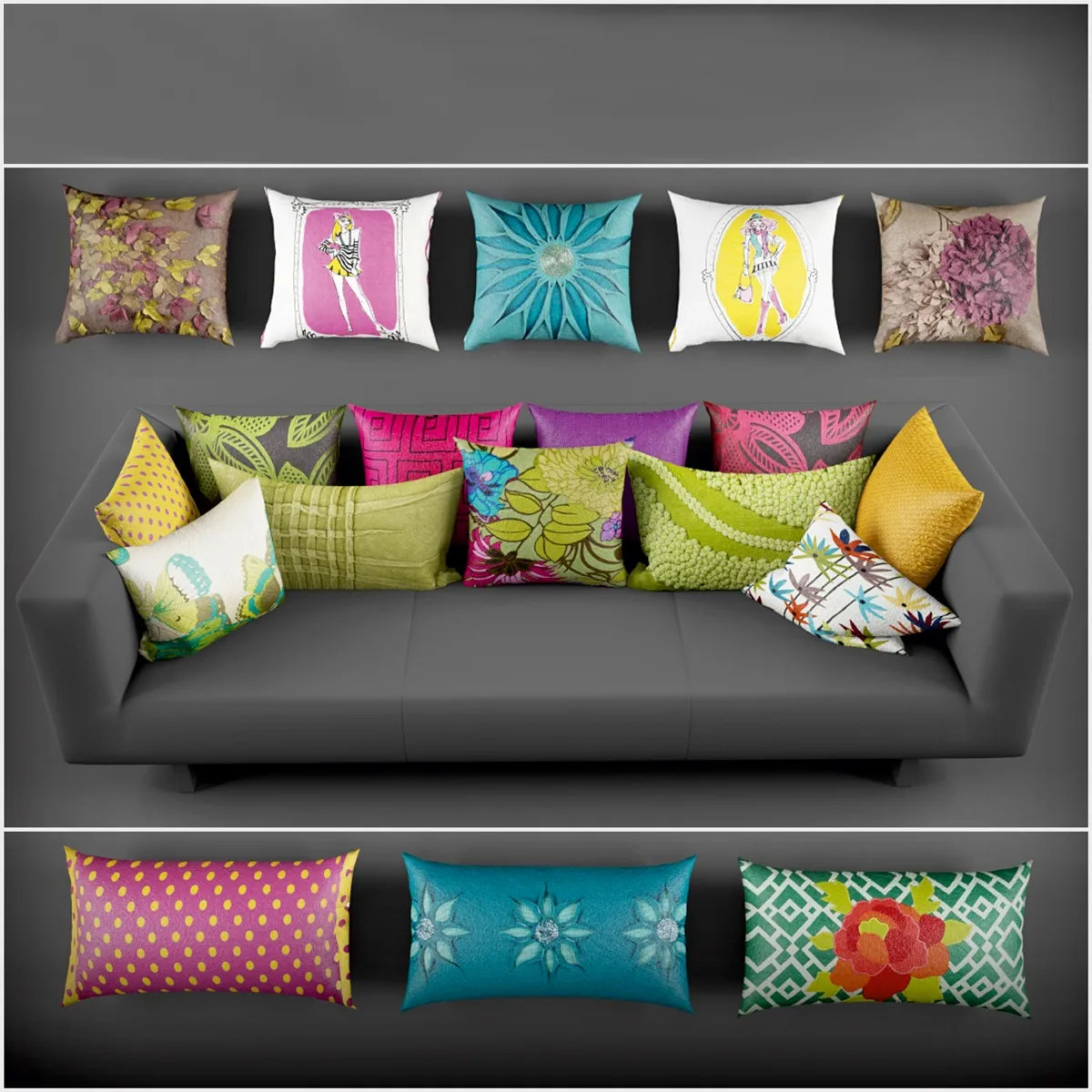 decoration – Rizzy Home pillows 2 3ds Max