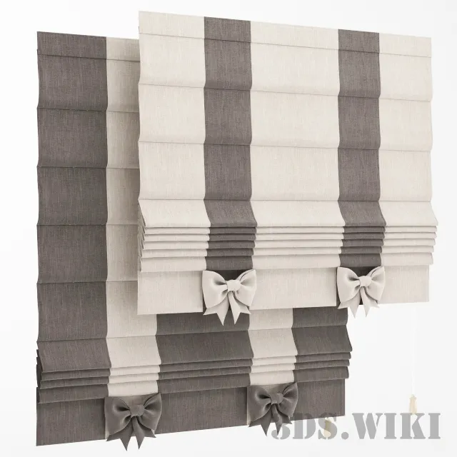 decoration – Roman blind with bows 3ds Max