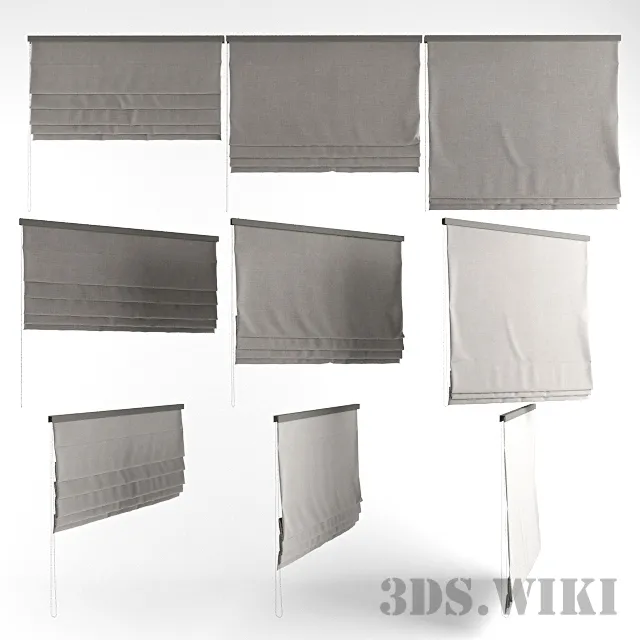 decoration – Roman Blinds in Modern Interior 3ds Max