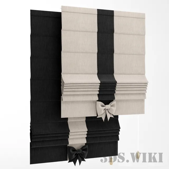 decoration – Roman blinds with bow 3ds Max