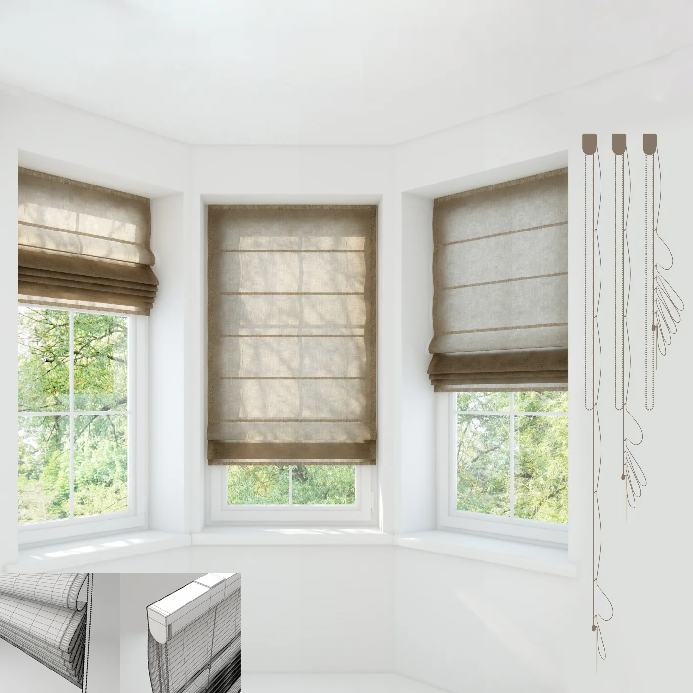 decoration – Roman curtain 97 3ds Max