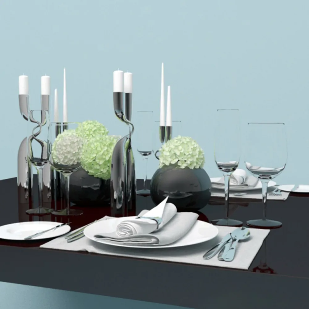 decoration – Romantic dinner table 3ds Max