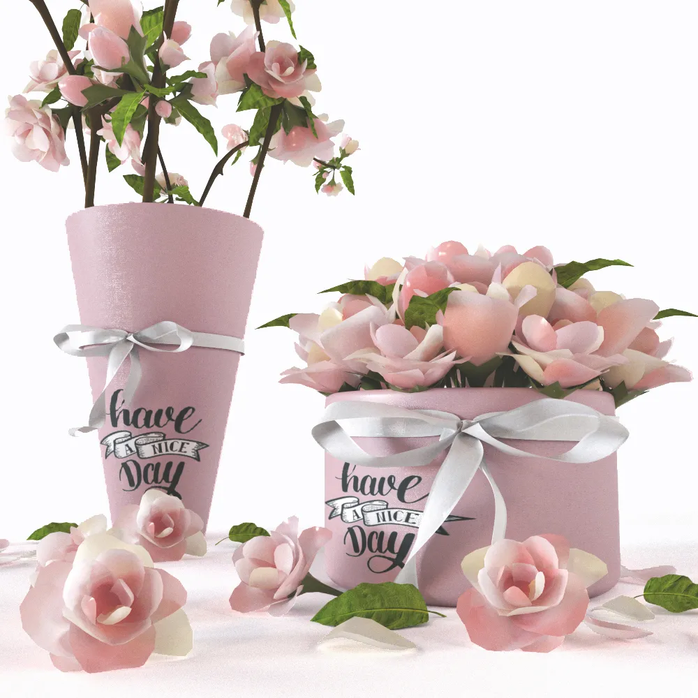 decoration – Rose flowers set 07 3ds Max