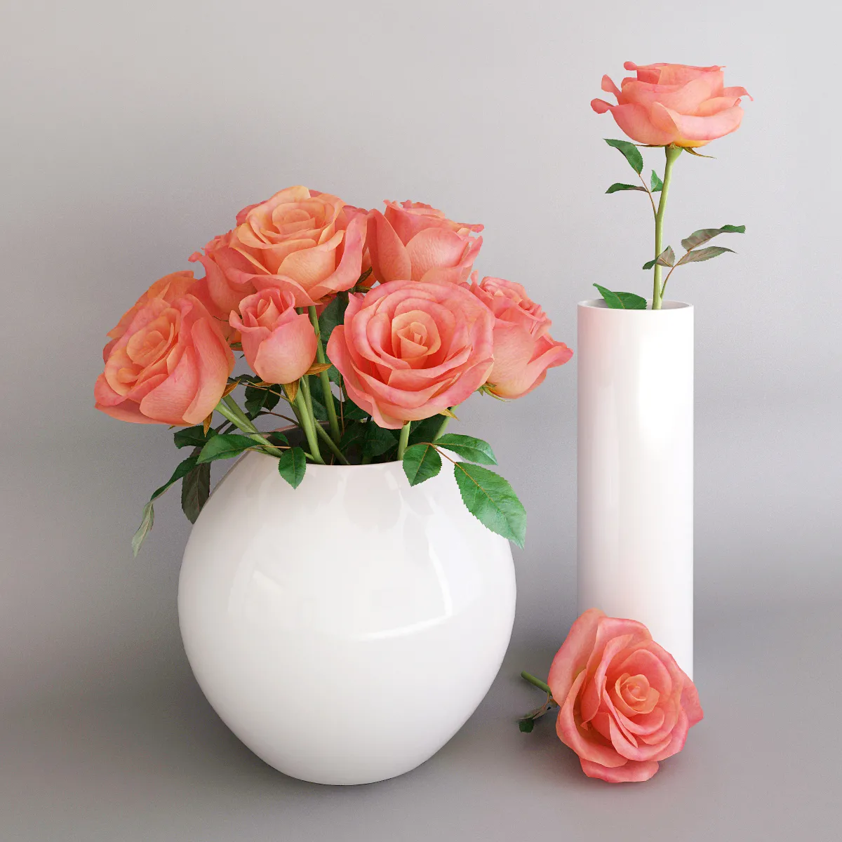 decoration – Roses in a vase 05 3ds Max