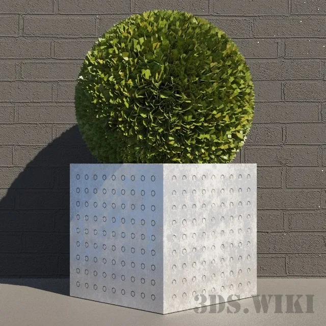 decoration – Round bush – lawn 3ds Max