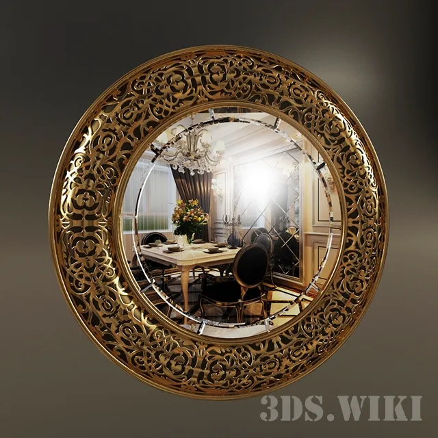 decoration – Round classic mirror 3ds Max