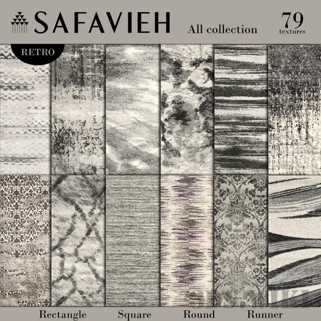 decoration – Safavieh carpets and rugs 3ds Max