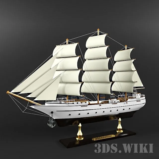 decoration – Sailboat on a stand 3ds Max