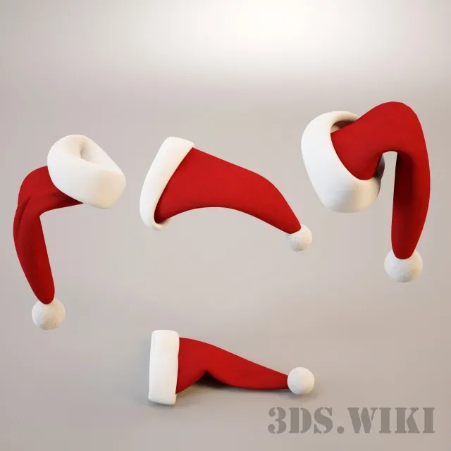 decoration – Santa Claus hats 3ds Max