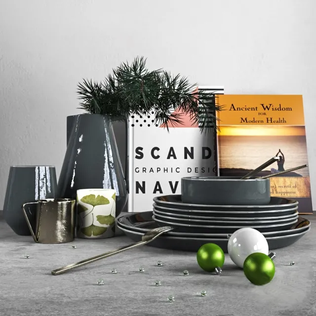 decoration – Scandinavian Christmas decor set 3ds Max